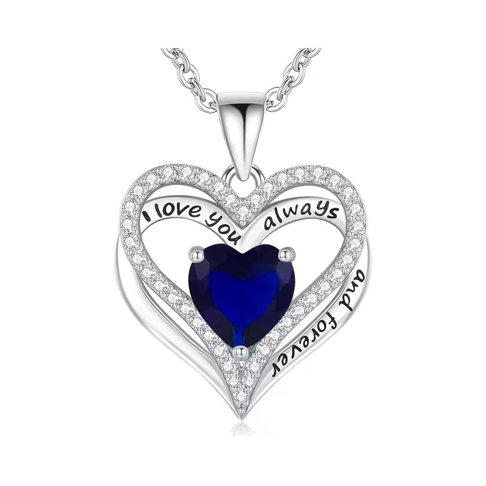 "I Love You" Crystal Heart Pendant Necklace