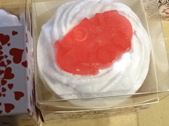 'Love You' Exotic Scented Bath Muffin / Fizzer Gift.
