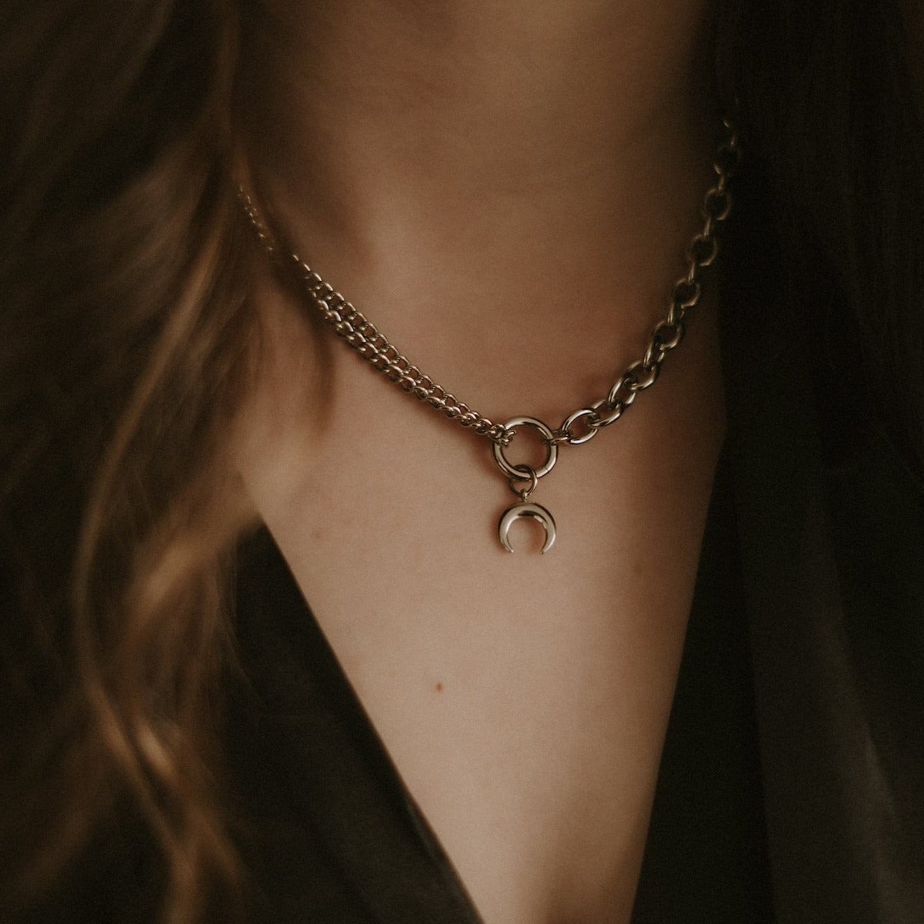 Selene Crescent Moon Necklace