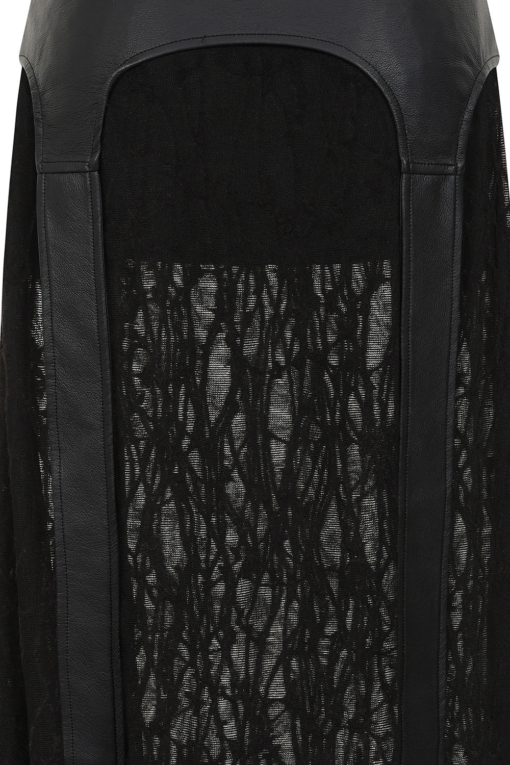 Banned Apparel Velkyn Faux Leather & Knit Panel Skirt in Black