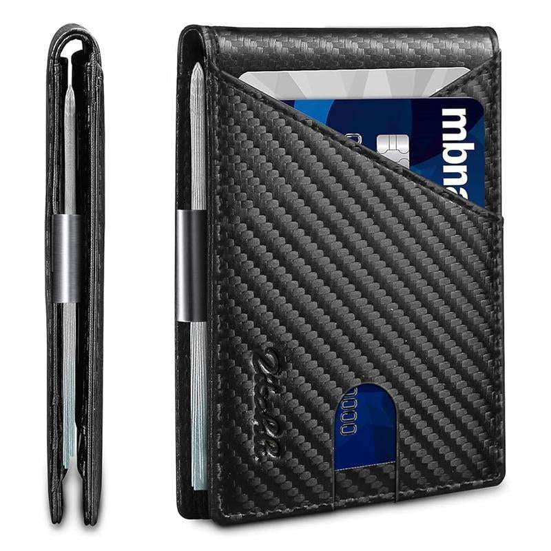 Zitahli Minimalist Bifold Black Trend Business Card Holder Men's Wallet