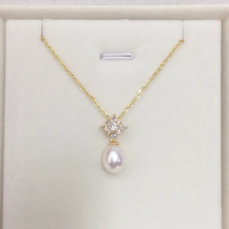 Zhujiyuan Drop-shaped Pearl Necklace Starlight Pendant Jewellery