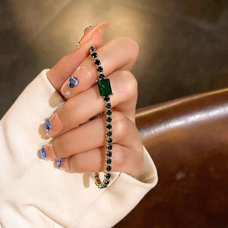 Zircon Square & Heart Bracelets