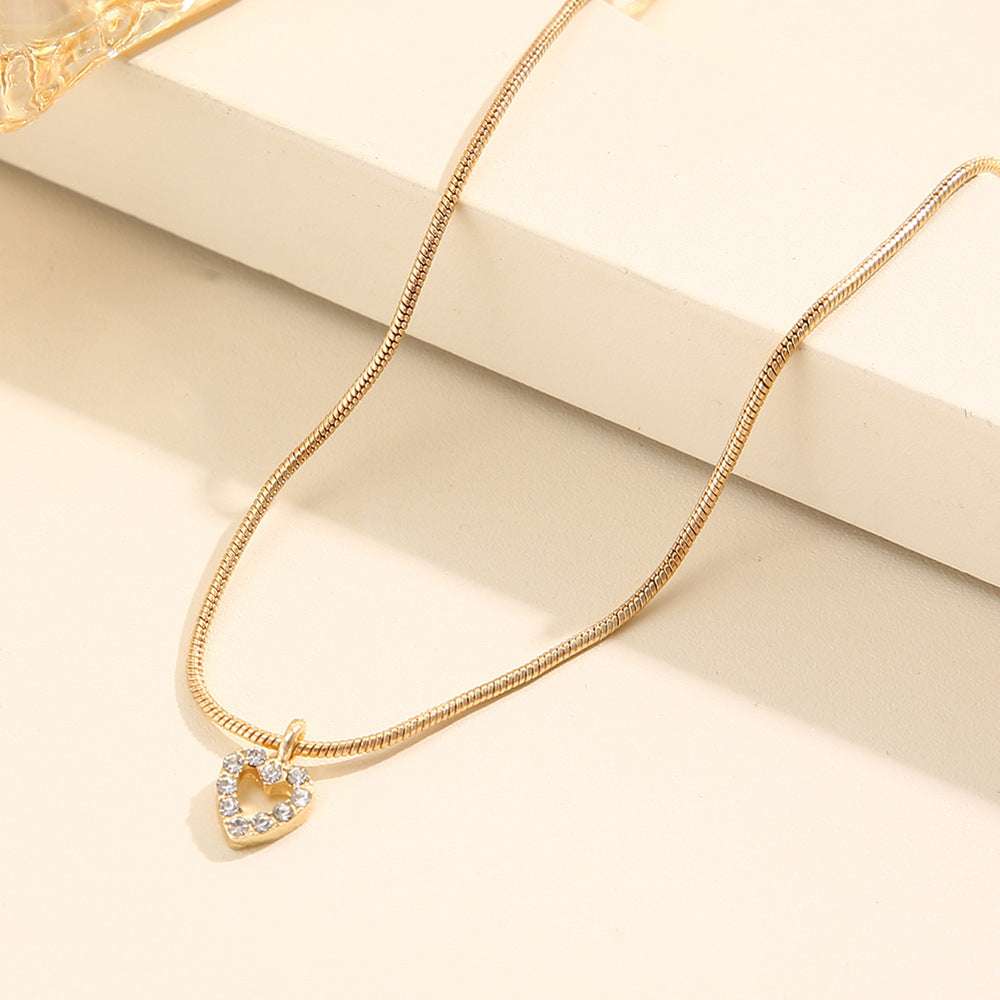 Zircon Peach Heart Pendant necklace