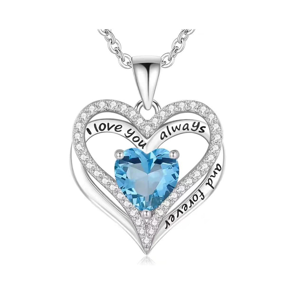 "I Love You" Crystal Heart Pendant Necklace
