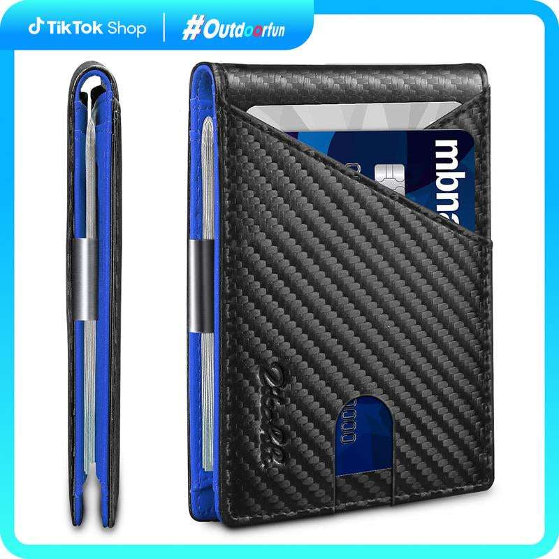 Zitahli Minimalist Bifold Black Trend Business  Card Holder Men's Wallet
