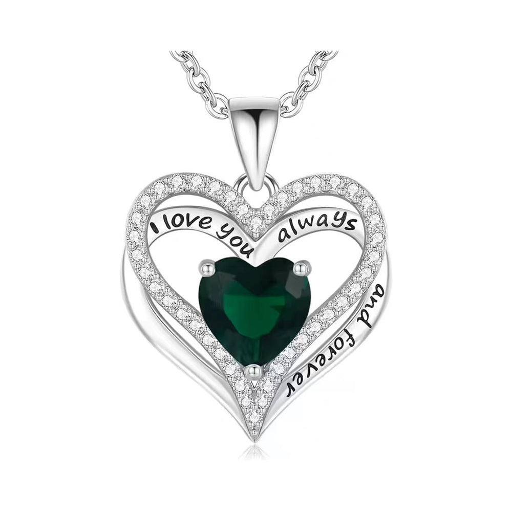 "I Love You" Crystal Heart Pendant Necklace
