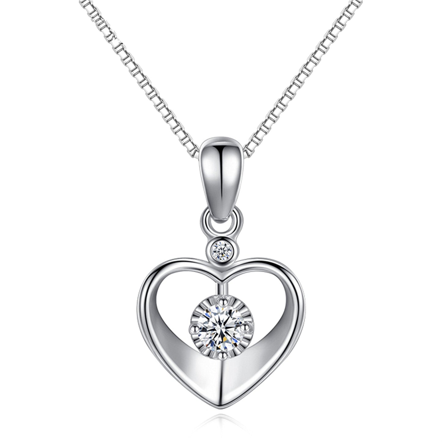 Zircon Heart Pendant Necklace