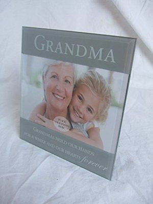 "Grandma" Sentimental Grey Glass 6" x 4" (15x10cm) Photo Frame with Sentimental message