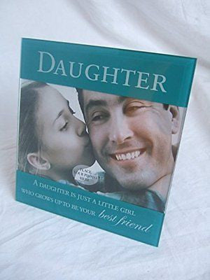 "Daughter" Sentimental Jade Green Glass 6" x 4" (15x10cm) Photo Frame with Sentimental message