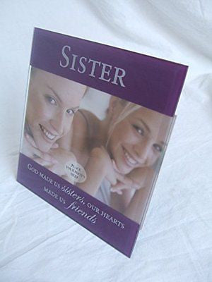 "Sister" Sentimental Purple Glass 6" x 4" (15x10cm) Photo Frame with Sentimental verse
