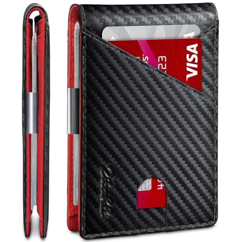 Zitahli Minimalist Bifold Black Trend Business  Card Holder Men's Wallet