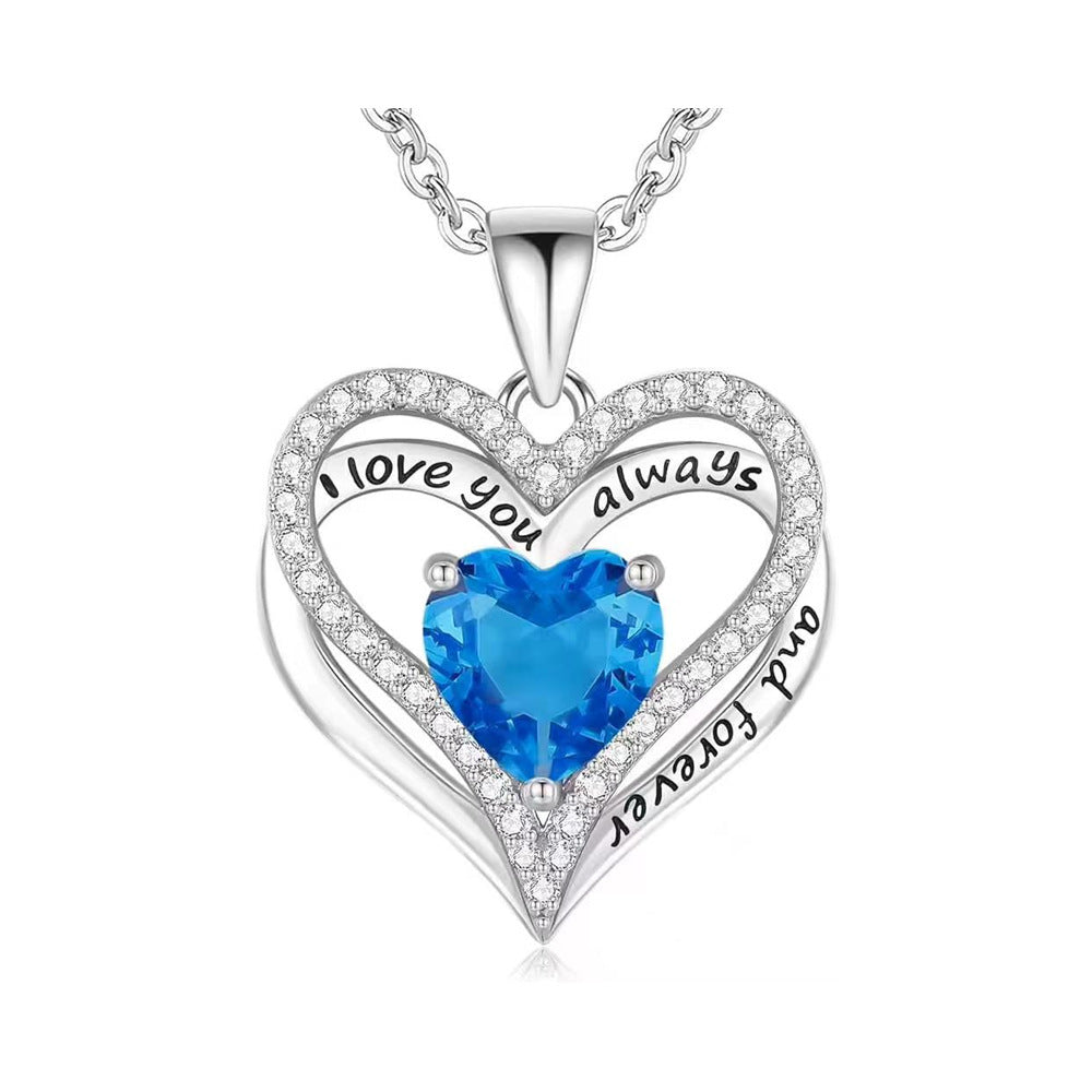 "I Love You" Crystal Heart Pendant Necklace