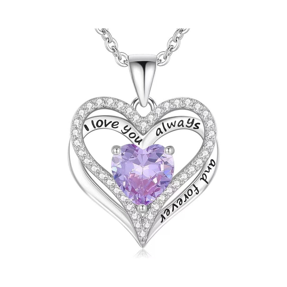 "I Love You" Crystal Heart Pendant Necklace