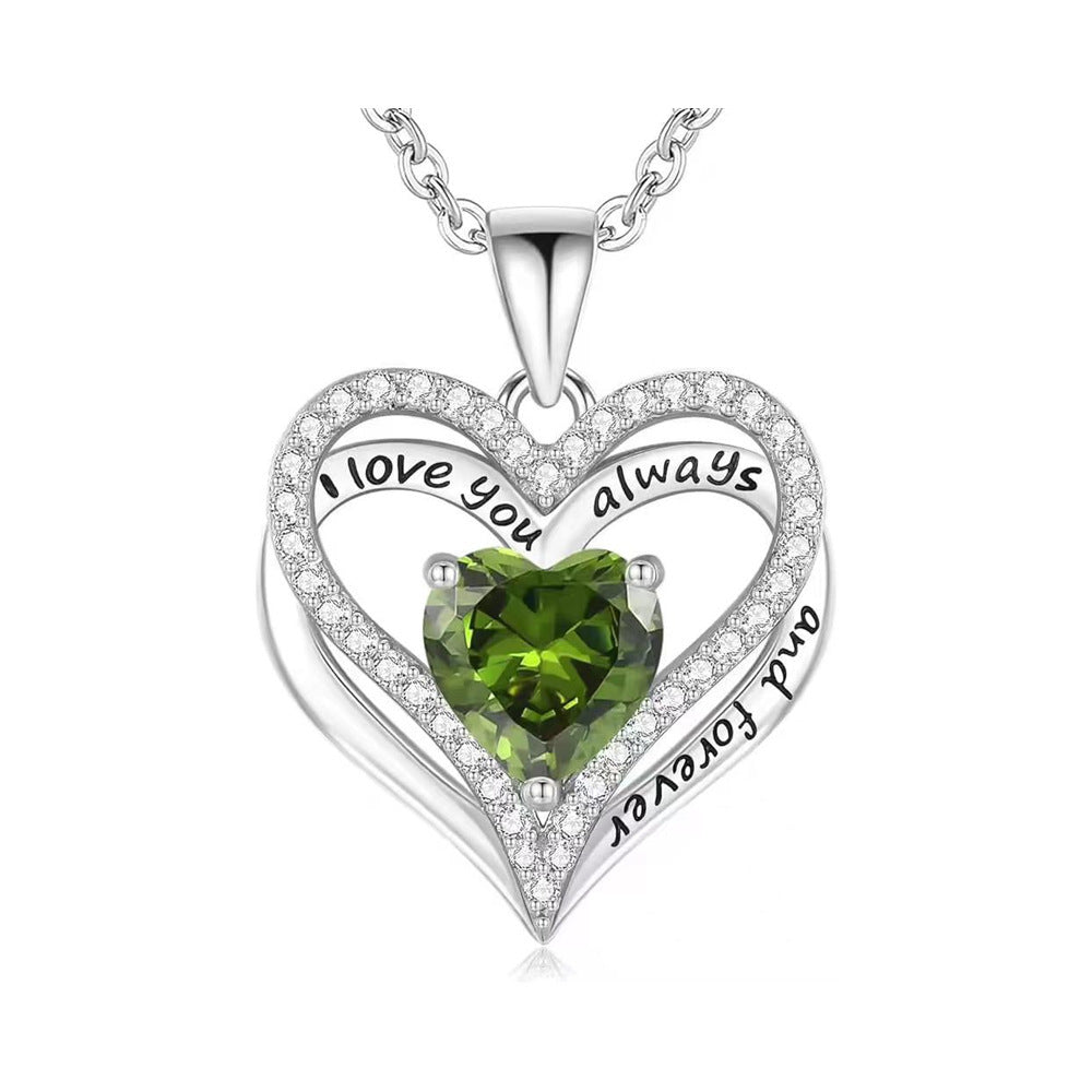 "I Love You" Crystal Heart Pendant Necklace