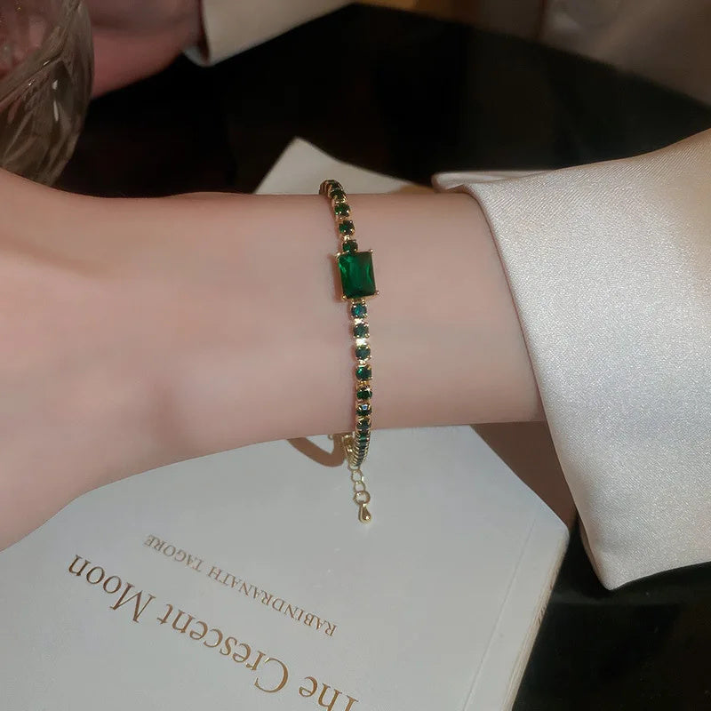 Zircon Square & Heart Bracelets