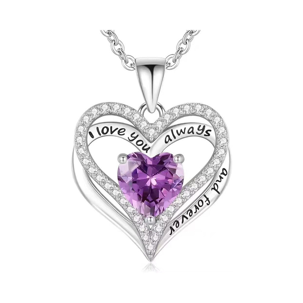 "I Love You" Crystal Heart Pendant Necklace