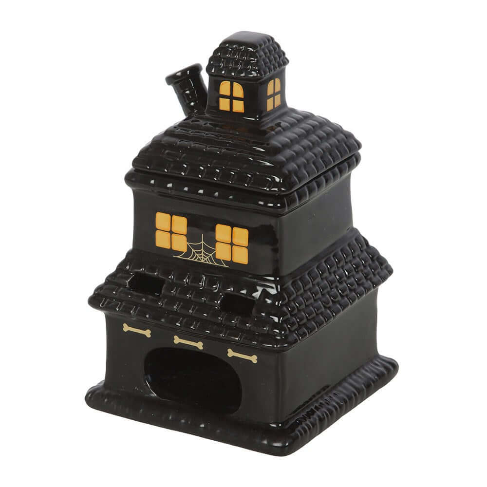Gothic Gifts Black Haunted House Oil Burner and Wax Warmer