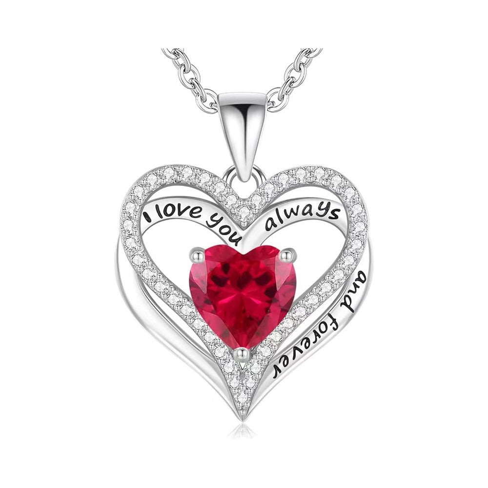 "I Love You" Crystal Heart Pendant Necklace