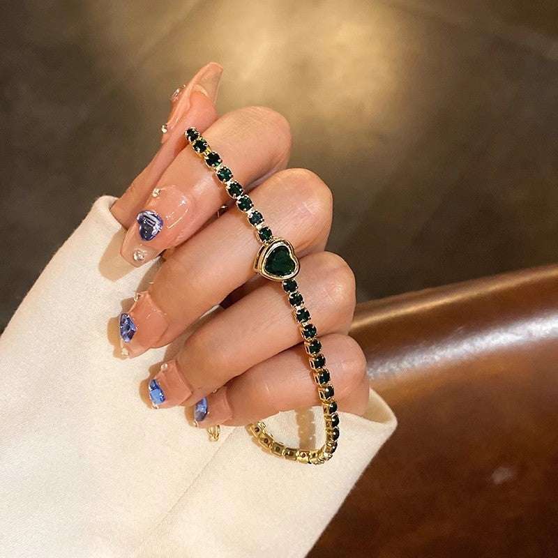 Zircon Square & Heart Bracelets