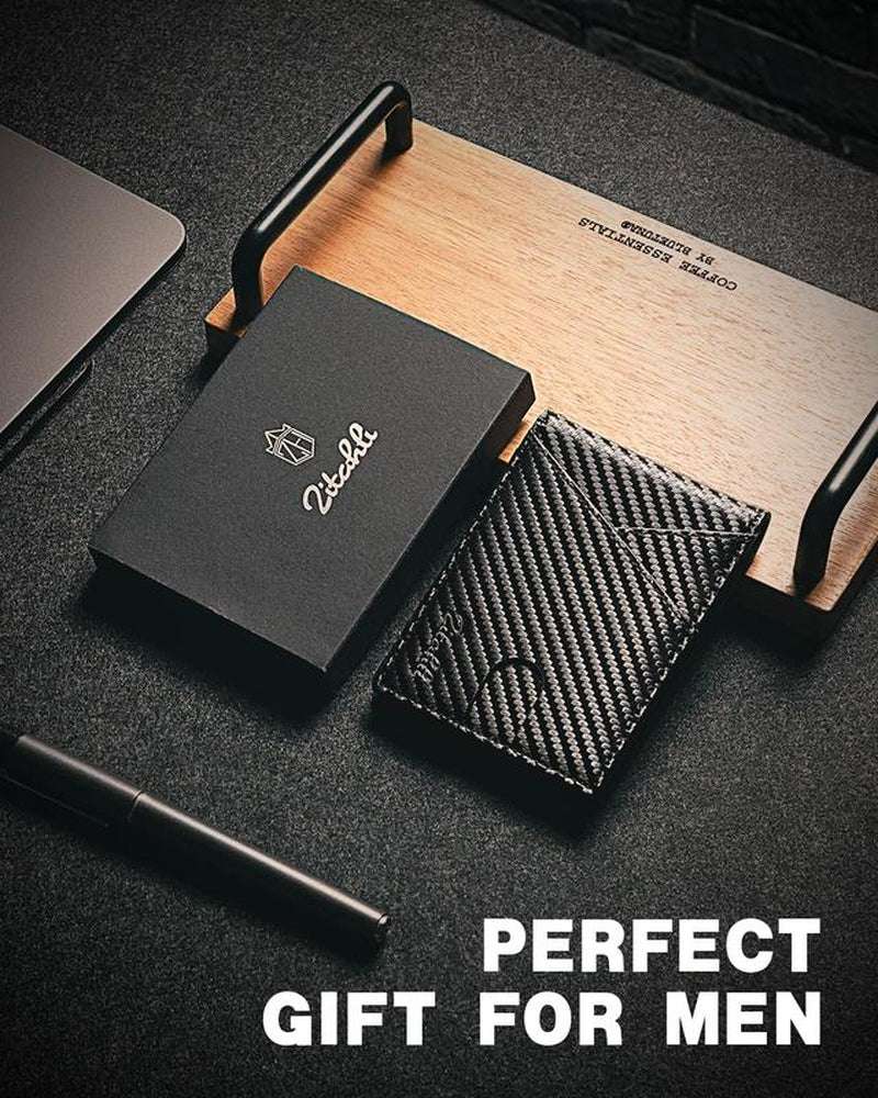 Zitahli Minimalist Bifold Black Trend Business  Card Holder Men's Wallet
