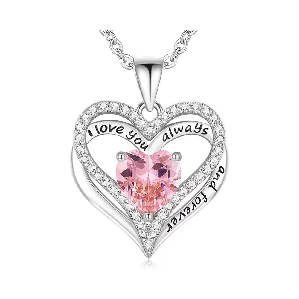 "I Love You" Crystal Heart Pendant Necklace