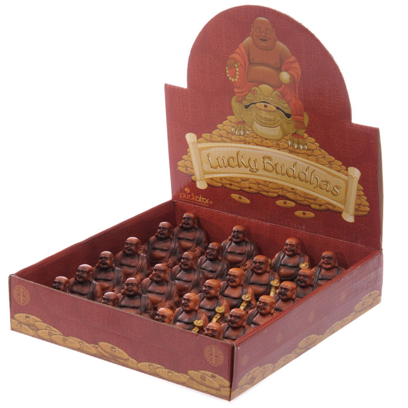 Mini Collectable - Wood Effect Lucky Buddha