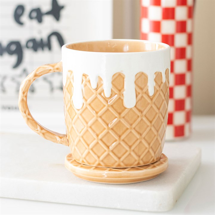 Waffle Mug and Coaster Set