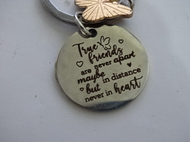'Friendship' Sentiment Butterfly Stainless Steel Key ring