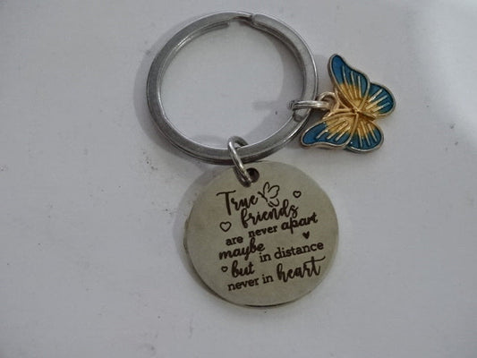'Friendship' Sentiment Butterfly Stainless Steel Key ring