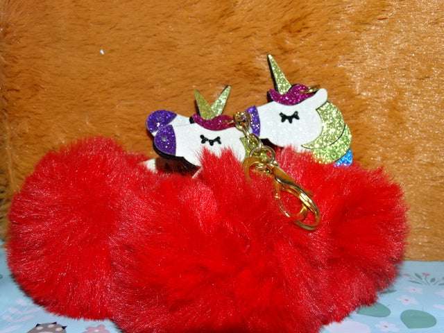 'Eunice The Unicorn'  Bag Charm / Key Ring / Gift / Animal / Plush