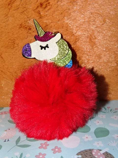 'Eunice The Unicorn'  Bag Charm / Key Ring / Gift / Animal / Plush