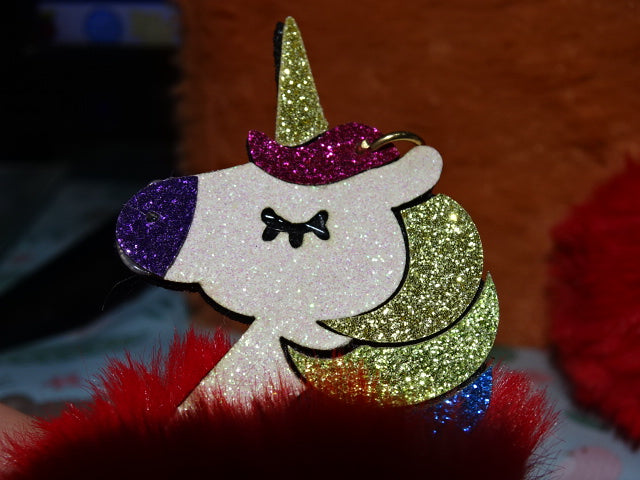 'Eunice The Unicorn'  Bag Charm / Key Ring / Gift / Animal / Plush