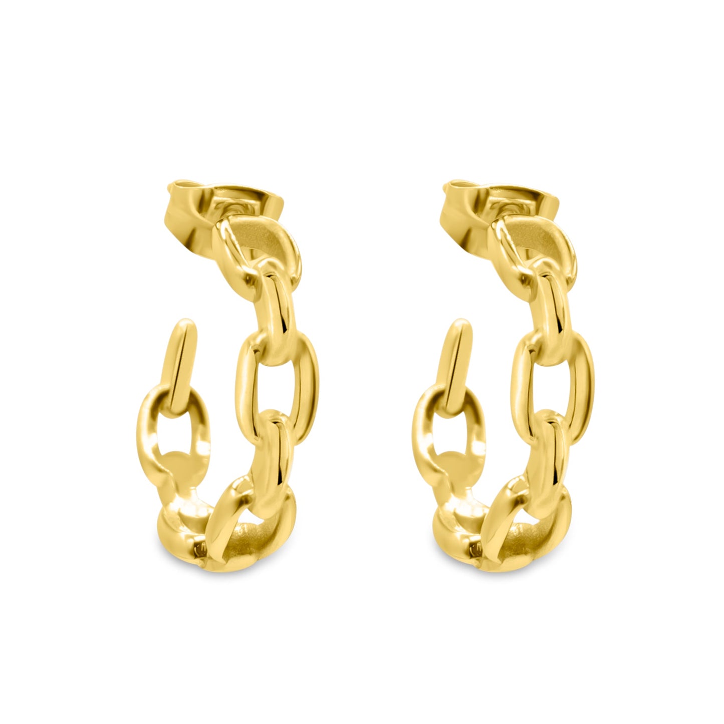 Chained Up Gold Chain Hoop Earrings
