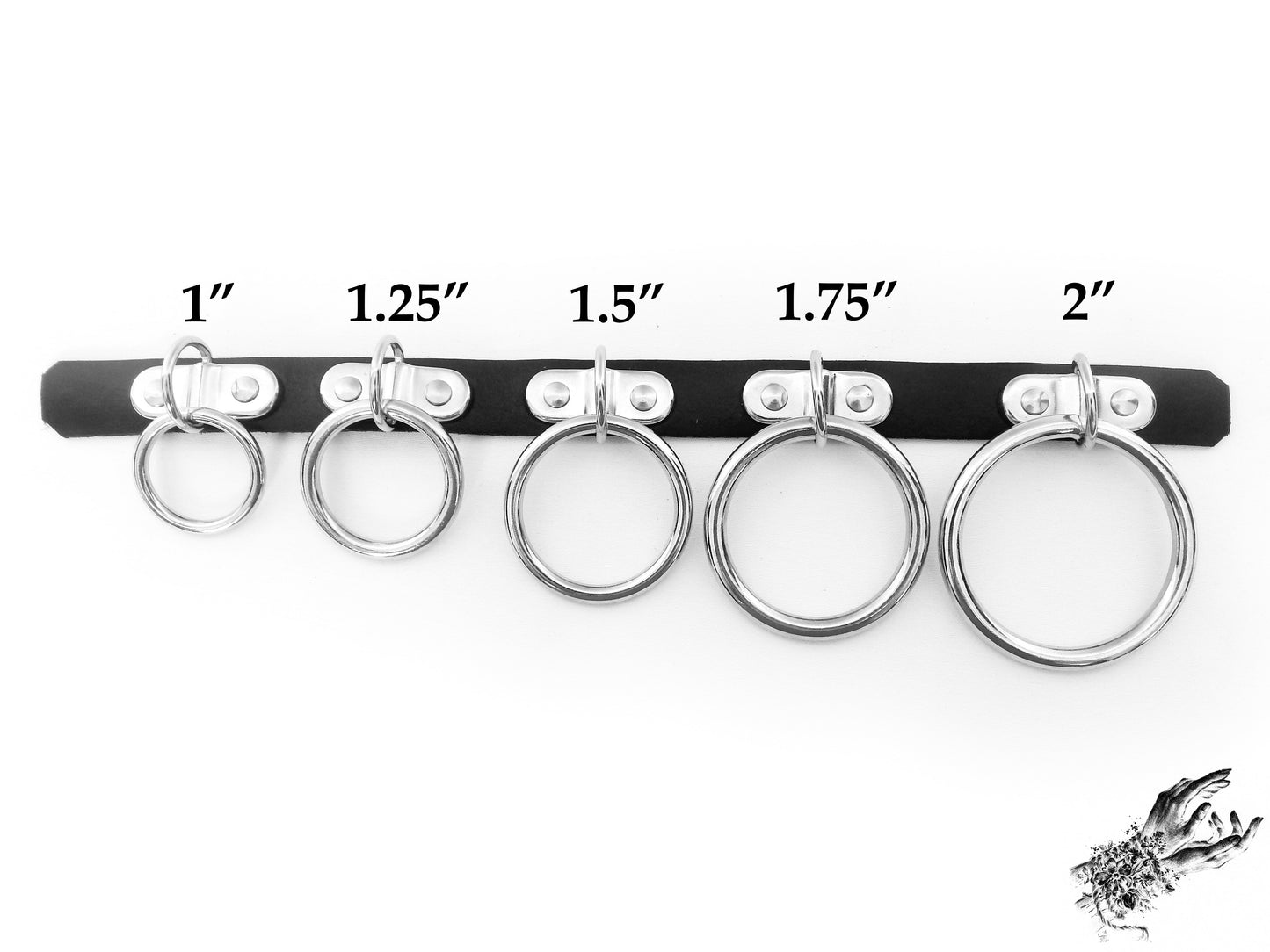 Red Leather Studded D and O Ring Choker