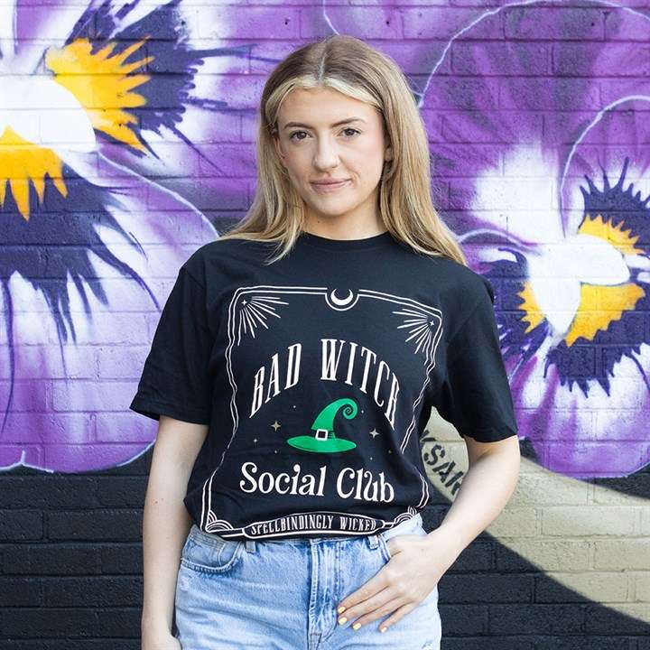 Green Bad Witch Social Club Unisex T-shirt Size M