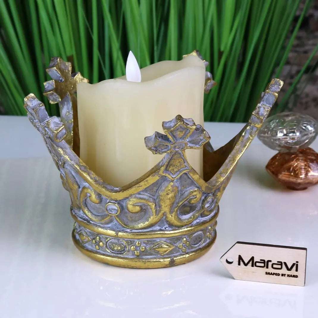 Ziro Crown Candle Holder Vintage Style