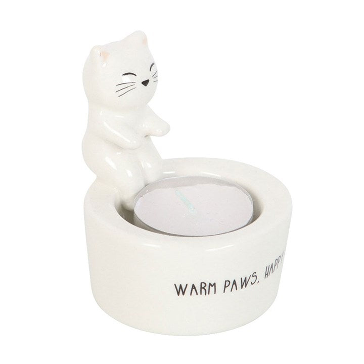 Warm Paws, Happy Heart Cat Tealight Holder
