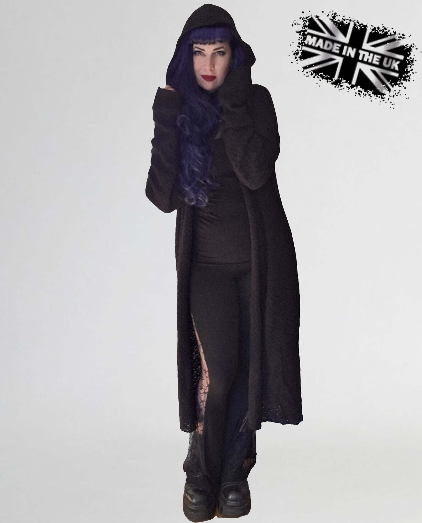 Necessary Evil UK Athena Long Hooded Cardigan