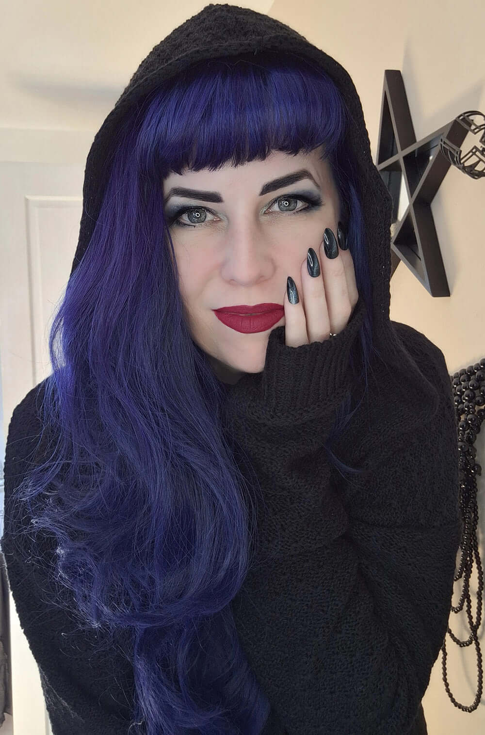 Necessary Evil UK Athena Long Hooded Cardigan