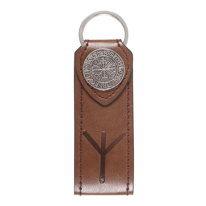 Protection Viking Rune Faux Leather Keyring