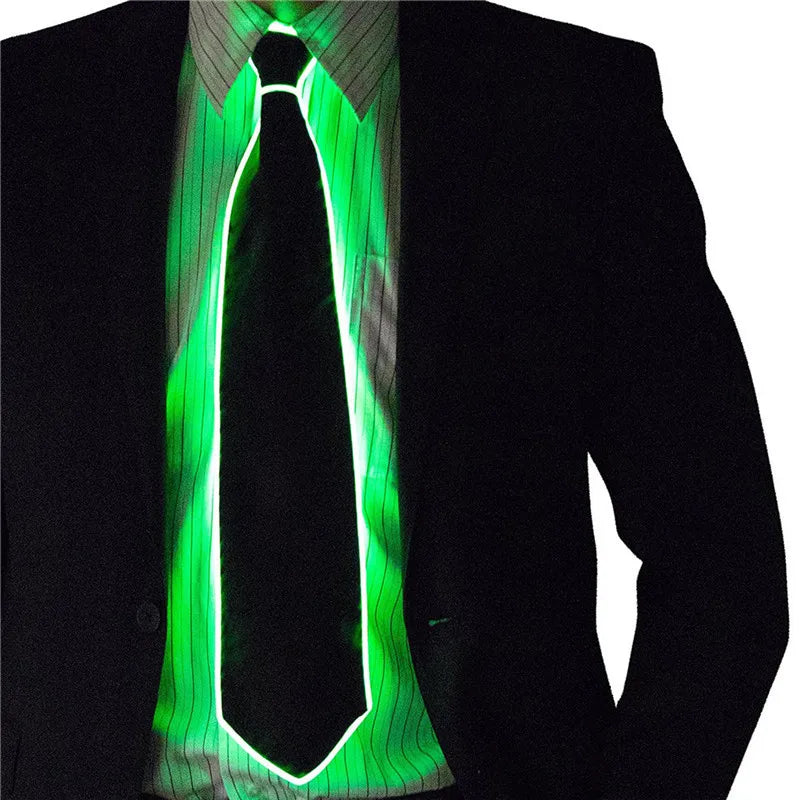 🔥 LED Neon Glow Tie – EL Wire Light-Up Accessory for Parties, DJ Events, Halloween & Stage Wear (Unisex)