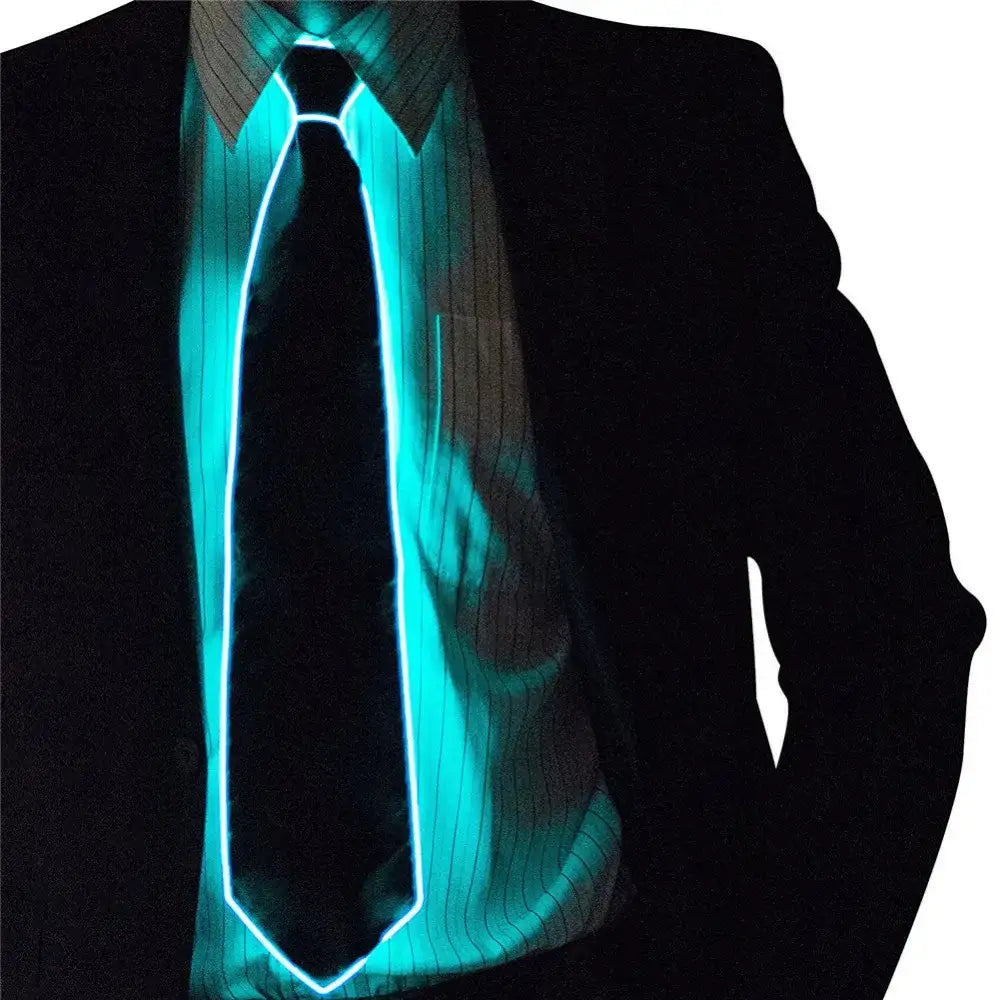 🔥 LED Neon Glow Tie – EL Wire Light-Up Accessory for Parties, DJ Events, Halloween & Stage Wear (Unisex)