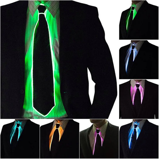 🔥 LED Neon Glow Tie – EL Wire Light-Up Accessory for Parties, DJ Events, Halloween & Stage Wear (Unisex)