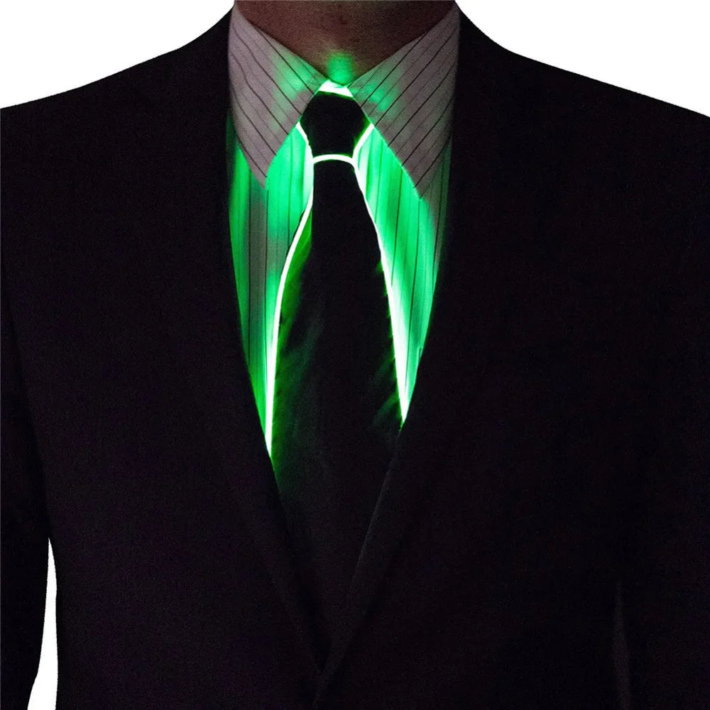 🔥 LED Neon Glow Tie – EL Wire Light-Up Accessory for Parties, DJ Events, Halloween & Stage Wear (Unisex)