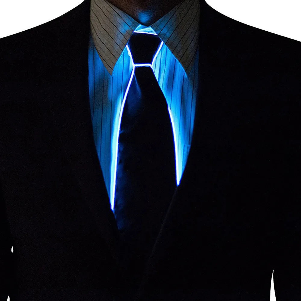 🔥 LED Neon Glow Tie – EL Wire Light-Up Accessory for Parties, DJ Events, Halloween & Stage Wear (Unisex)