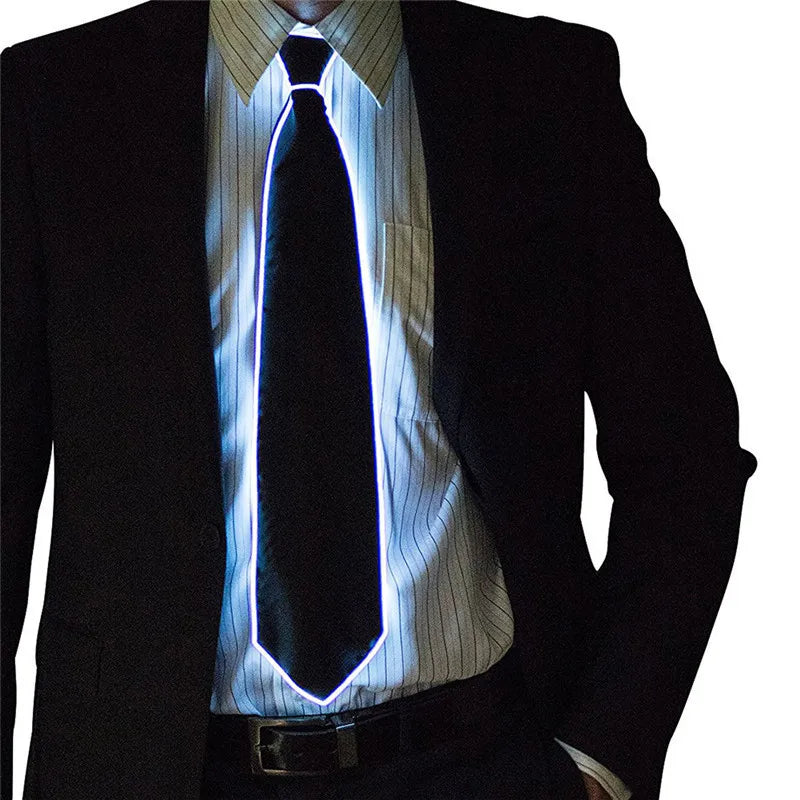 🔥 LED Neon Glow Tie – EL Wire Light-Up Accessory for Parties, DJ Events, Halloween & Stage Wear (Unisex)