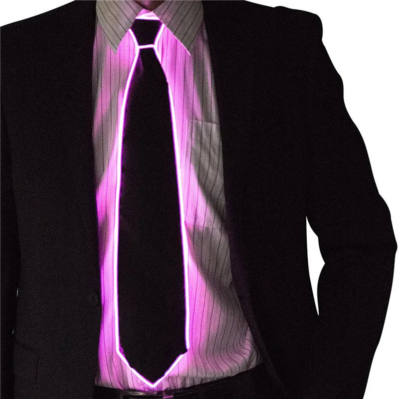 🔥 LED Neon Glow Tie – EL Wire Light-Up Accessory for Parties, DJ Events, Halloween & Stage Wear (Unisex)