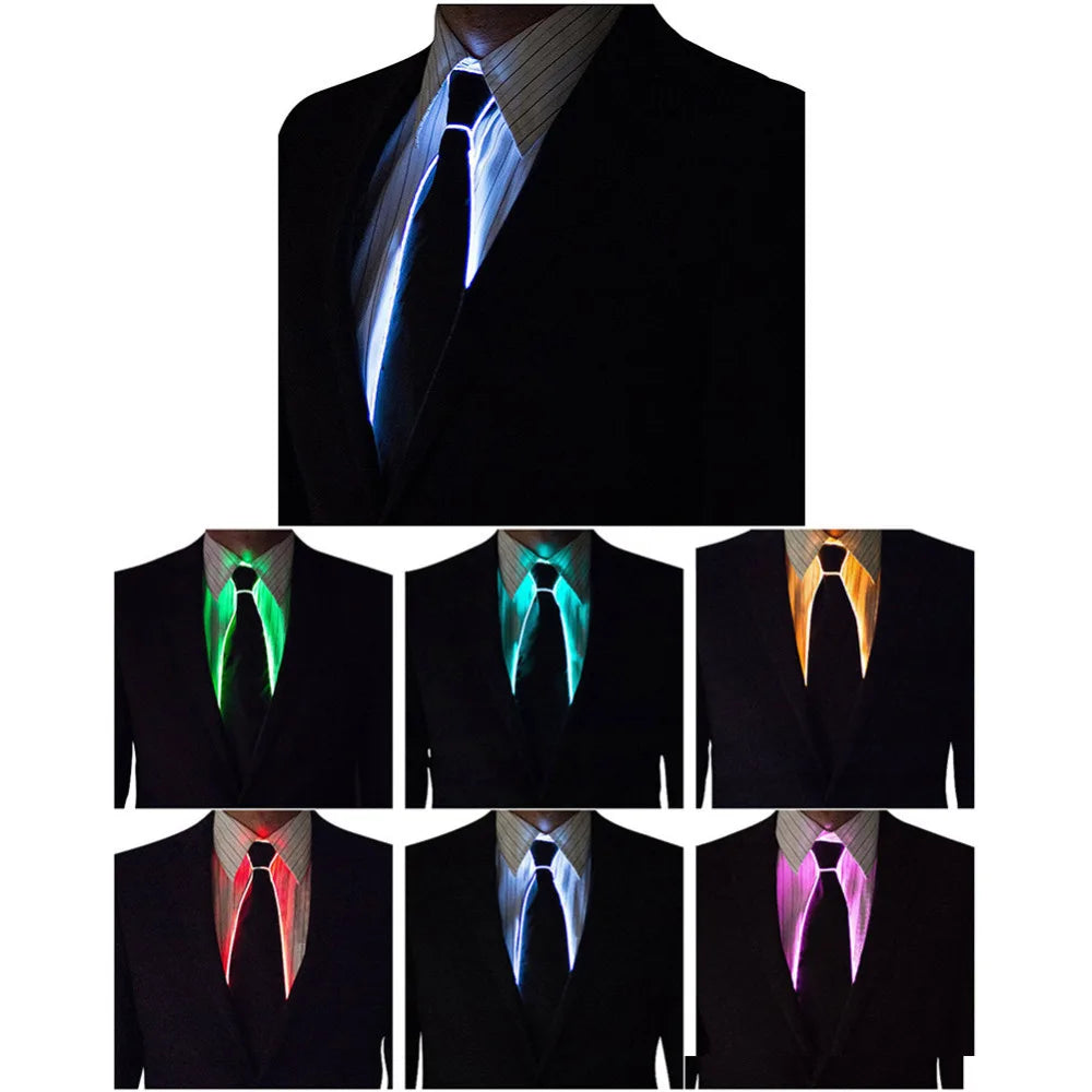 🔥 LED Neon Glow Tie – EL Wire Light-Up Accessory for Parties, DJ Events, Halloween & Stage Wear (Unisex)