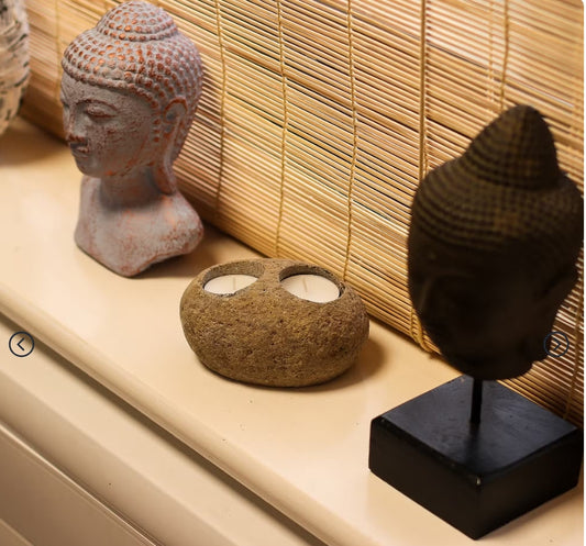 Natural Riverstone Candle Holder - Double Nightlight